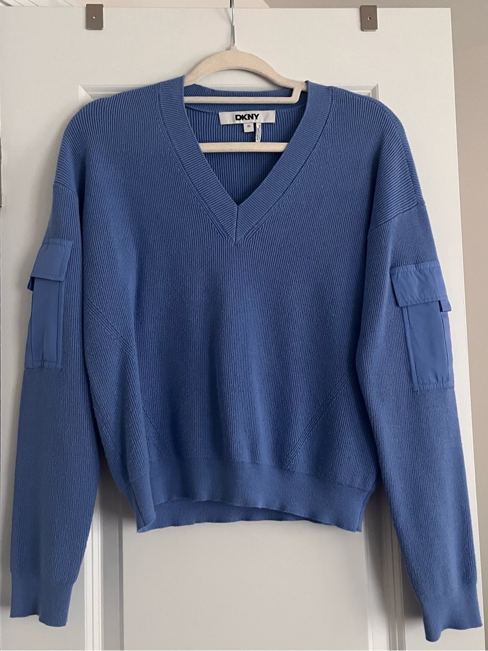 DKNY Ribbed V-Neck Sweater